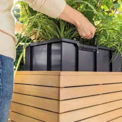 Plantekasser i Eukalyptus Træ Med Selvvanding - M/U Hjul