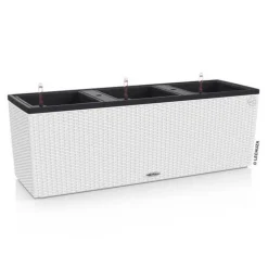 Polyrattan plantekasser med selvvanding og indsatse - OUTLET - 4stk på palle