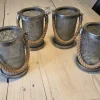 PTMD Collection Lysestager i silverglass og rå alu - 4stk