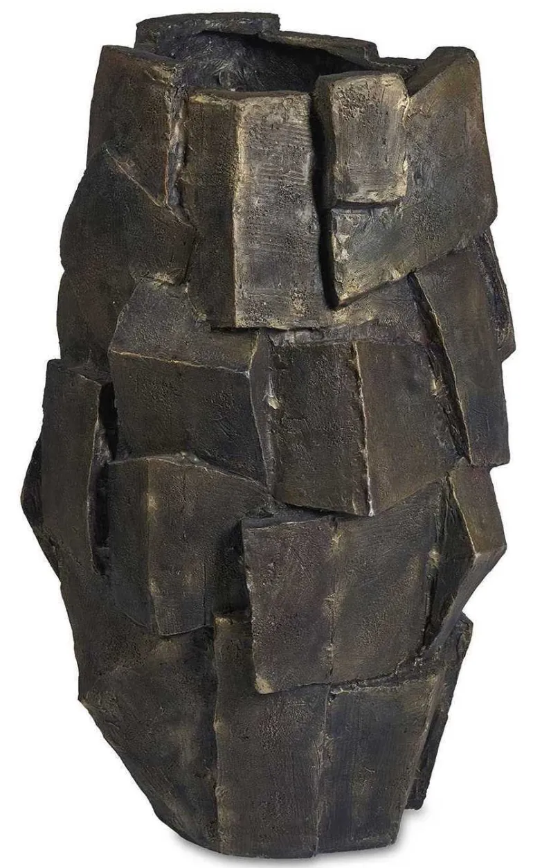 ROCA - Krukker med cubes i antik guld - H.90xØ.50