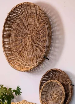 Runde rattan bakker / fade / bowler - sæt 4stk op til Ø.110cm