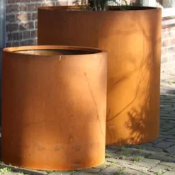 Runde rust krukker - Ø.60 + Ø.80 + Ø.100 + Ø.120 - MED BUND