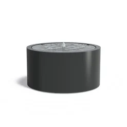 Runde vandbassiner / vandfontæner i aluminium med LED lys - H.75cm