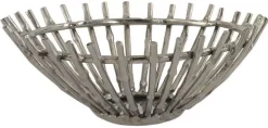 Skål / Frugtfad med stænger i rå aluminium - Ø.35cm