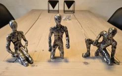 Skulpturer i rå aluminium - 3stk