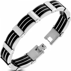Stålarmbånd 2-Tone - steel and rubber 20cm