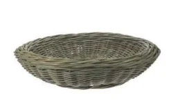 Stor dekorationsfad / rattanbakke i flettet rattan/pil - Ø.60cm
