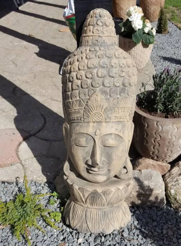 Store Buddha masker/statuer i træ - bord & væg