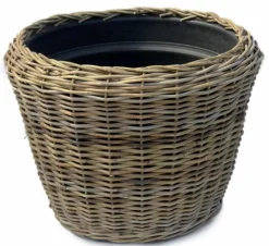 Store rattanpotter / pilepotter med indsats - Ø.55 - (Drypot)