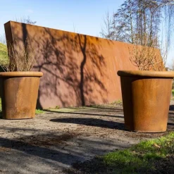 Store TUBE krukker i rust - 3 størrelser op til Ø.100cm til træer og palmer