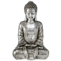 Stor sølv Buddha 70cm