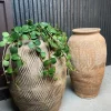 Terracotta Lerkrukke med mønster H.50xØ.37