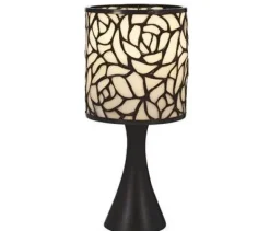 Tiffany hvid rose bordlampe lille