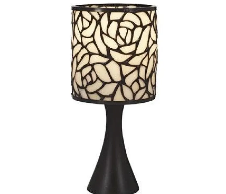 Tiffany hvid rose bordlampe lille