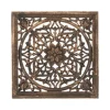 Udskåret trærelief i antik guld 30x30cm