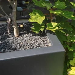 80x80cm plantekrukker i glasfiber med hjul - 3 str.
